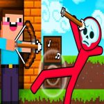 Noob archer vs Stickman Zombie: zombie shooter